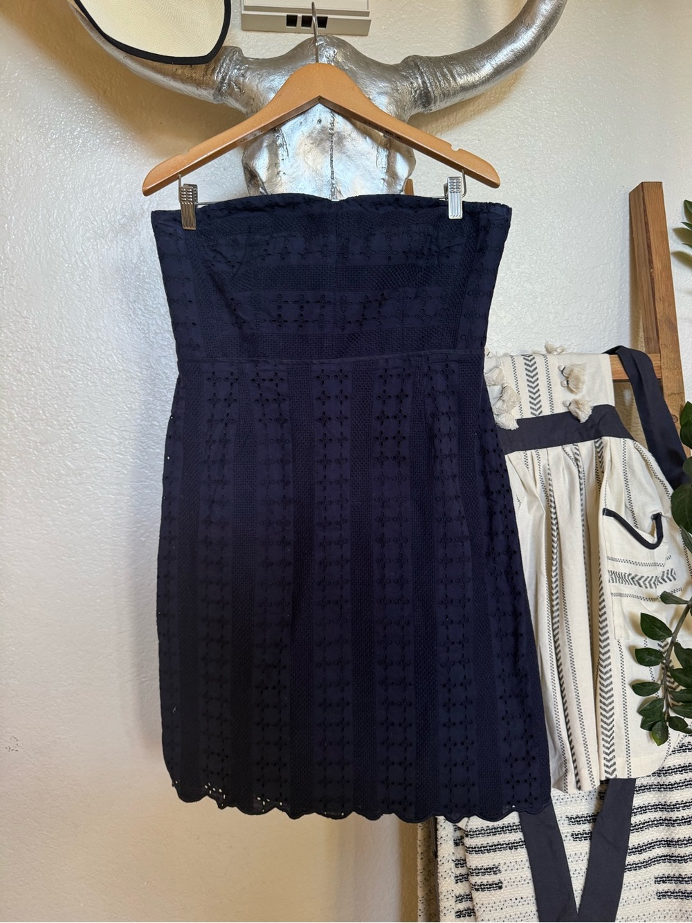 J. Crew Navy Strapless Eyelet Sundress - Picture 3 of 8